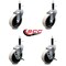 Service Caster 4 Inch Thermoplastic Wheel 3/4 Inch Expanding Stem Caster Set with 2 Brakes SCC-EX05S410-TPRS-34-2-SLB-2 - alternate 2